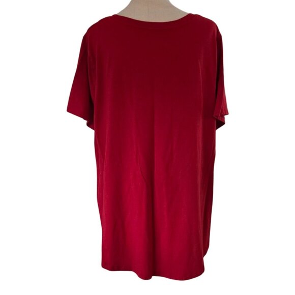 Ava & Viv Red Short Sleeve Scoop Neck Tunic Top Womens Plus Size 1X - Picture 3 of 16